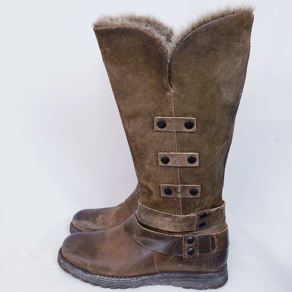 Bos & Co camel Capri distressed leather boot 7